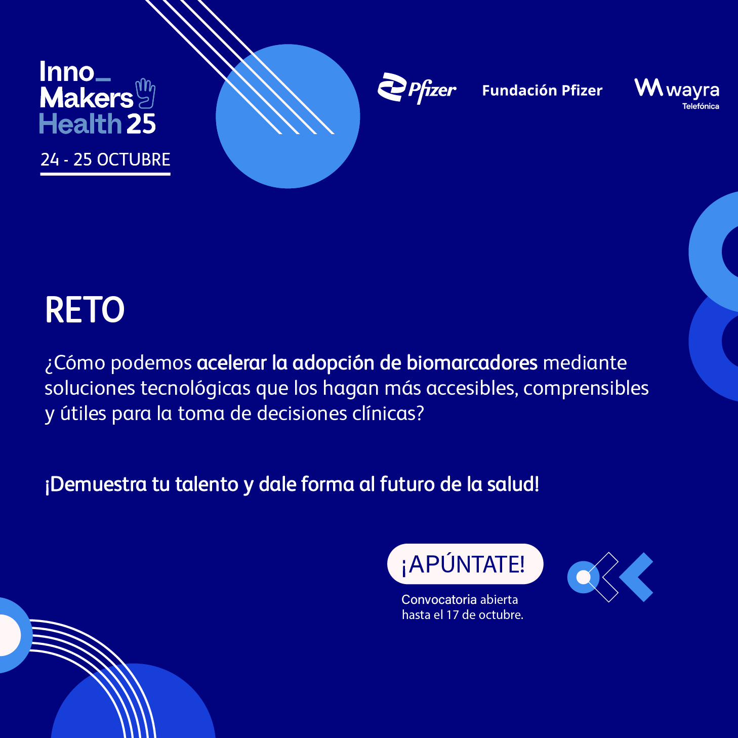 Pfizer, Fundación Pfizer y Wayra buscan las soluciones más disruptivas para acelerar la adopción de biomarcadores en la práctica clínica Pfizer, Fundación Pfizer y Wayra buscan las soluciones más disruptivas para acelerar la adopción de biomarcadores en la práctica clínica